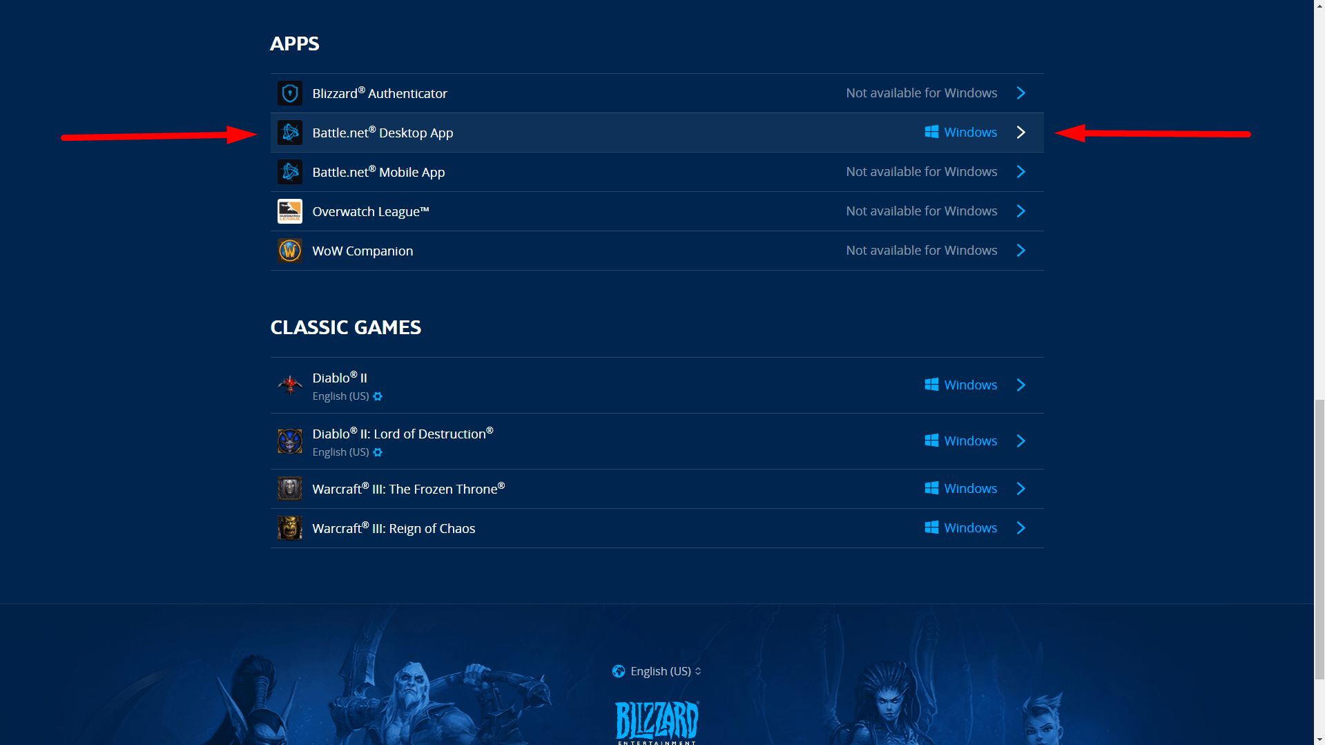 Klient - Při registraci jsi dostal možnost stáhnout klienta. Pokud jsi tak neučinil, přejdi na webové stránky Blizzardu a klikni na “Battle.net® Desktop App”